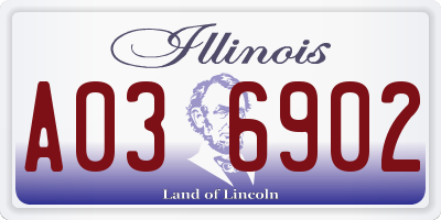 IL license plate A036902