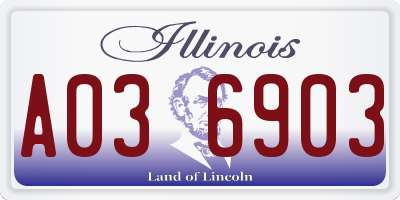 IL license plate A036903