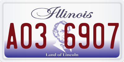 IL license plate A036907