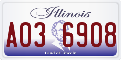 IL license plate A036908