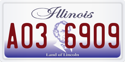 IL license plate A036909