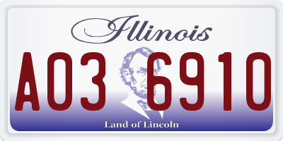 IL license plate A036910