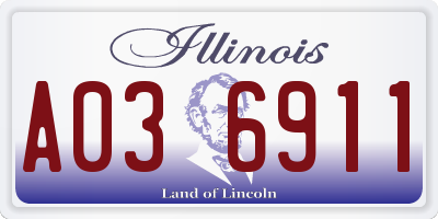IL license plate A036911