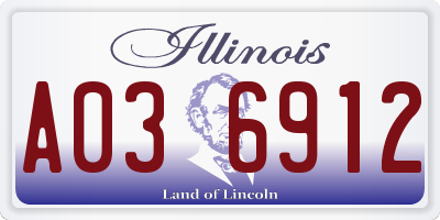 IL license plate A036912