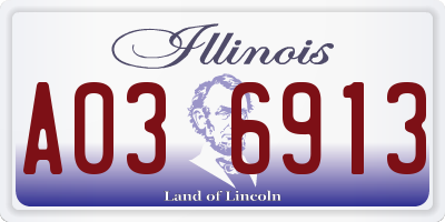 IL license plate A036913
