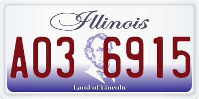 IL license plate A036915