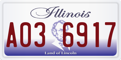 IL license plate A036917