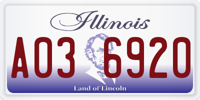 IL license plate A036920