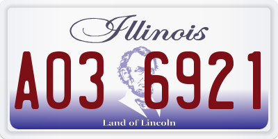 IL license plate A036921