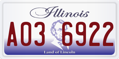IL license plate A036922