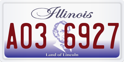 IL license plate A036927