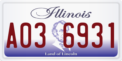IL license plate A036931