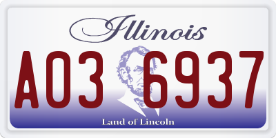 IL license plate A036937
