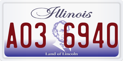 IL license plate A036940