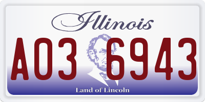 IL license plate A036943