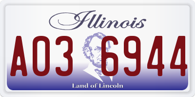IL license plate A036944