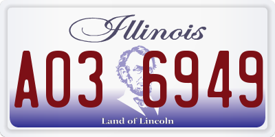 IL license plate A036949