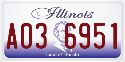 IL license plate A036951