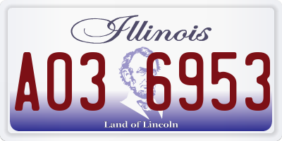 IL license plate A036953