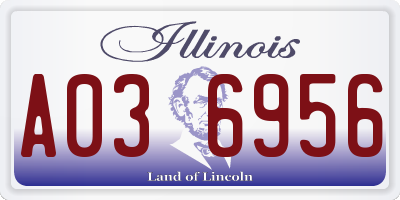 IL license plate A036956