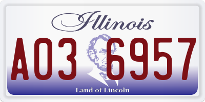 IL license plate A036957
