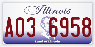 IL license plate A036958