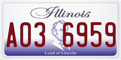 IL license plate A036959