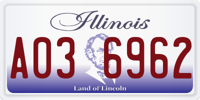 IL license plate A036962