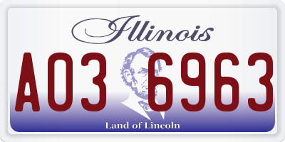 IL license plate A036963