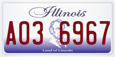 IL license plate A036967