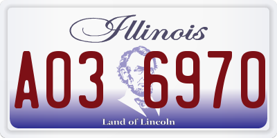 IL license plate A036970