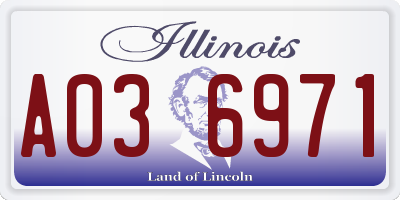 IL license plate A036971