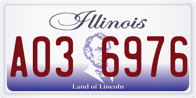 IL license plate A036976