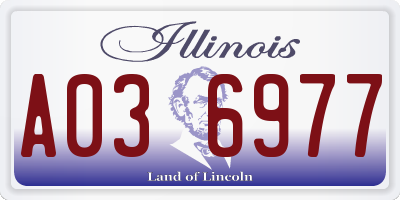 IL license plate A036977