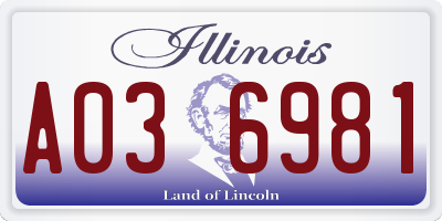 IL license plate A036981