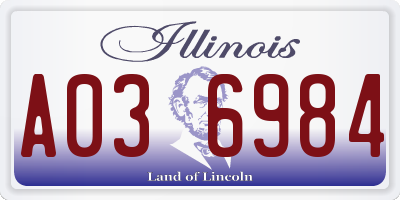 IL license plate A036984