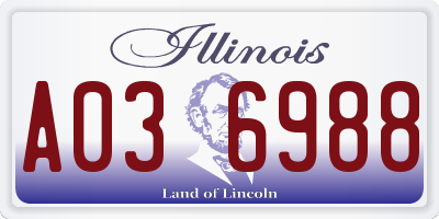 IL license plate A036988