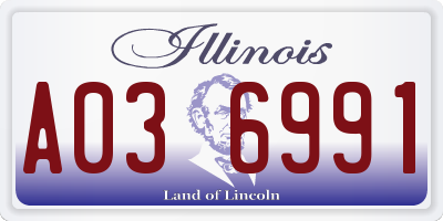IL license plate A036991