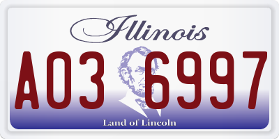 IL license plate A036997