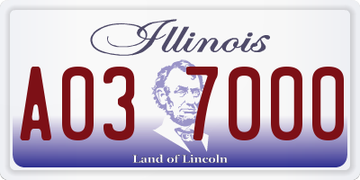 IL license plate A037000