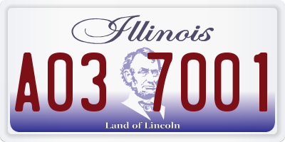 IL license plate A037001
