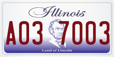 IL license plate A037003