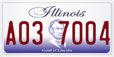 IL license plate A037004