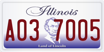 IL license plate A037005