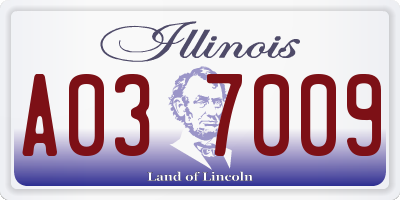 IL license plate A037009