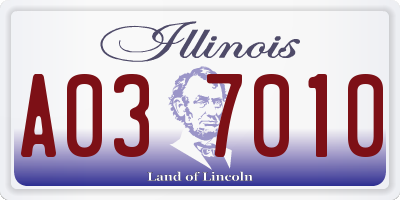 IL license plate A037010