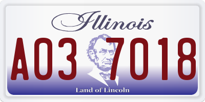 IL license plate A037018