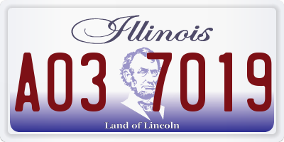 IL license plate A037019