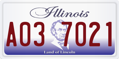 IL license plate A037021