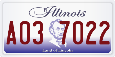 IL license plate A037022